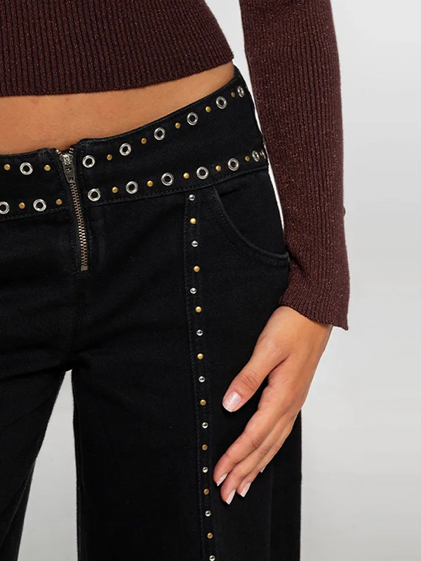 EMMIOL Ragged Floorboards Flare Jeans