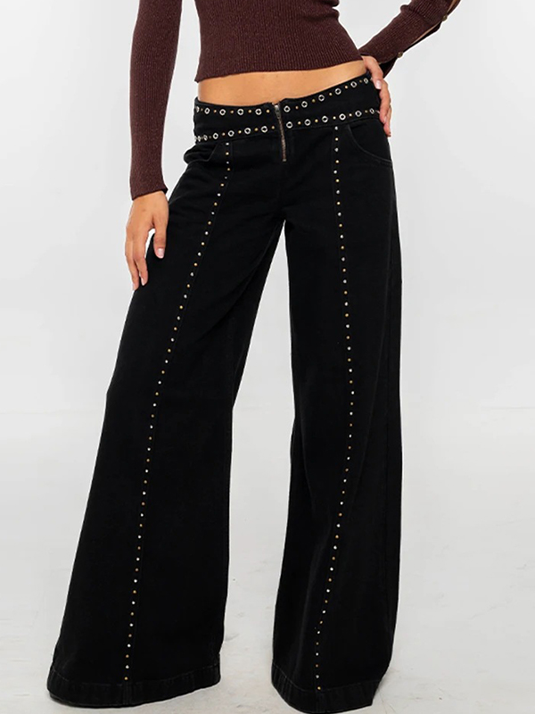 EMMIOL Ragged Floorboards Flare Jeans