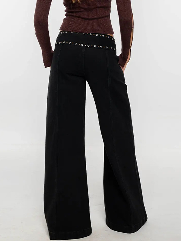 EMMIOL Ragged Floorboards Flare Jeans