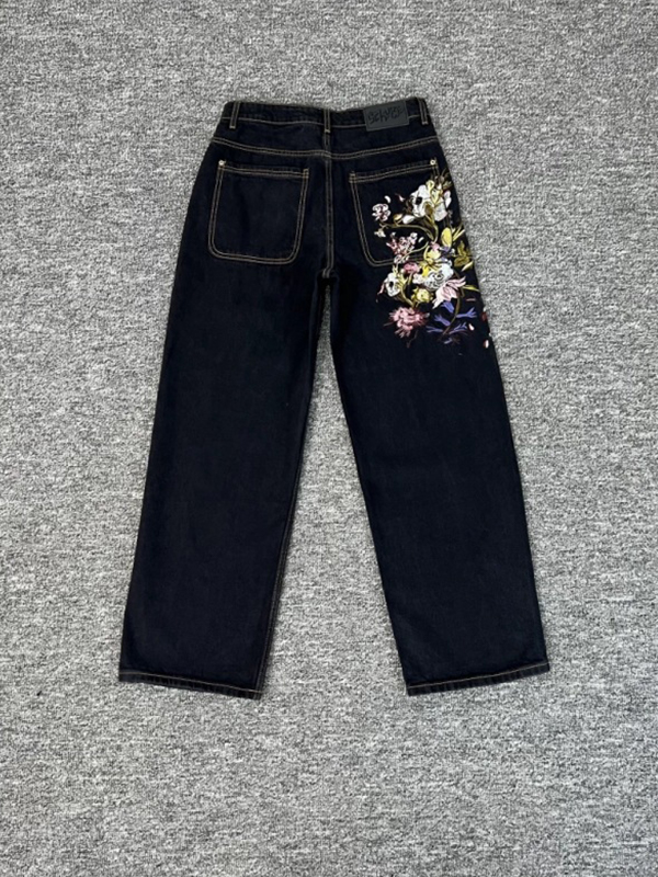 EMMIOL Flower Embroidery Boyfriend Jeans