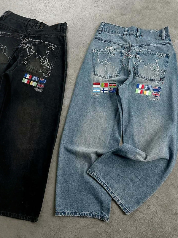 EMMIOL Vintage Embroidery Boyfriend Jeans