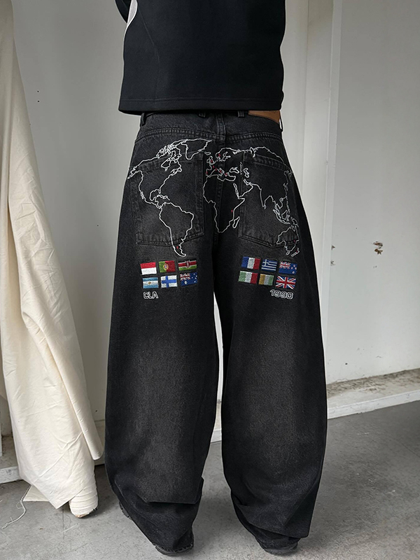 EMMIOL Vintage Embroidery Boyfriend Jeans