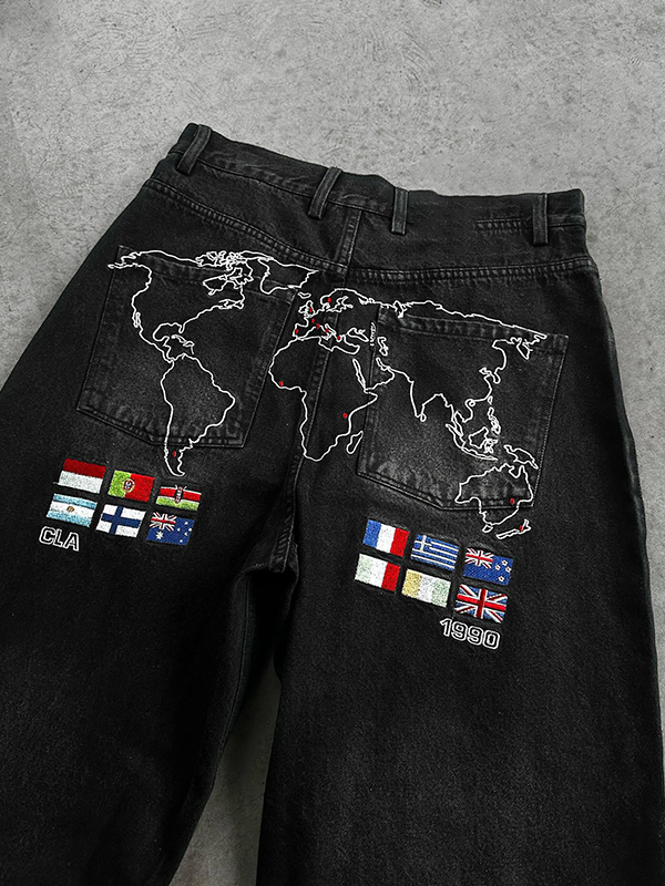 EMMIOL Vintage Embroidery Boyfriend Jeans