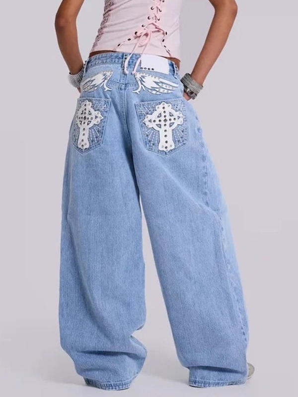 EMMIOL Fashion Embroidery Boyfriend Jeans