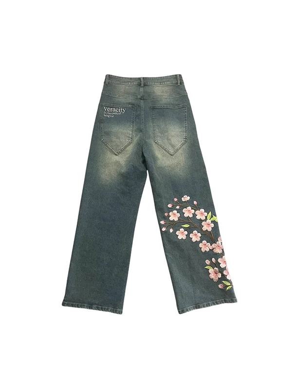 EMMIOL Vaqueros boyfriend con bordados estilo hip-hop