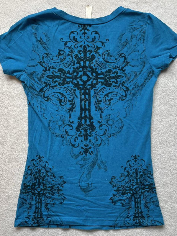 EMMIOL Stampa con motivo gotico a manica corta