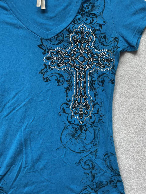 EMMIOL Stampa con motivo gotico a manica corta