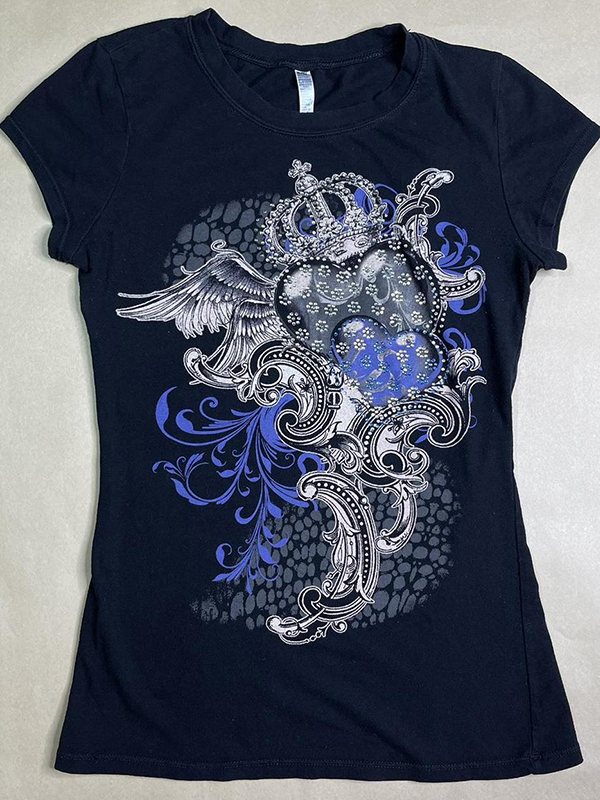 EMMIOL Stampa con motivo gotico a manica corta