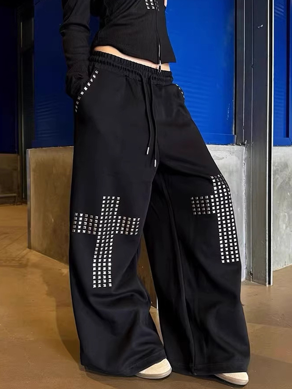 EMMIOL Pantalones rectos góticos oscuros