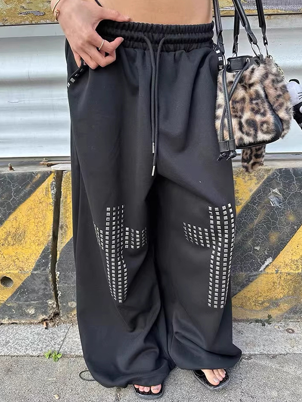 EMMIOL Pantalones rectos góticos oscuros