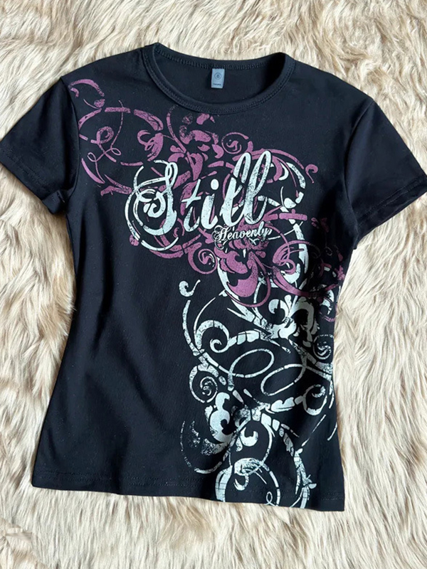 EMMIOL Manica corta con stampa a lettere