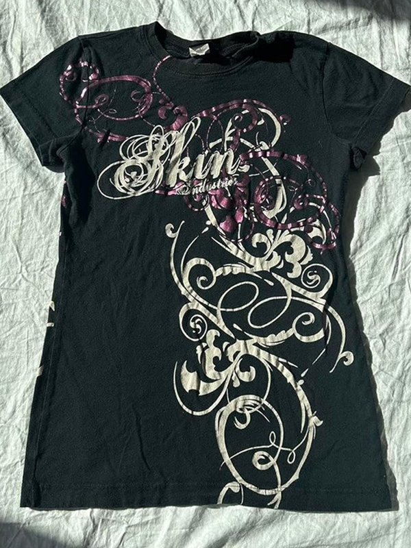 EMMIOL Manica corta con stampa a lettere