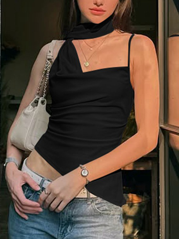 EMMIOL Top de tirantes con cinta que cuelga del cuello