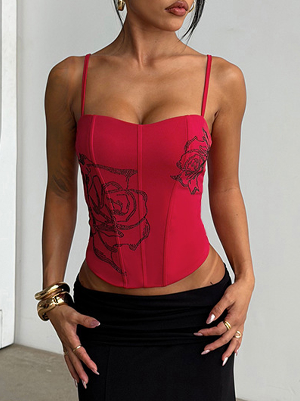 EMMIOL Tie-Front Flattering Neckline Cami Top