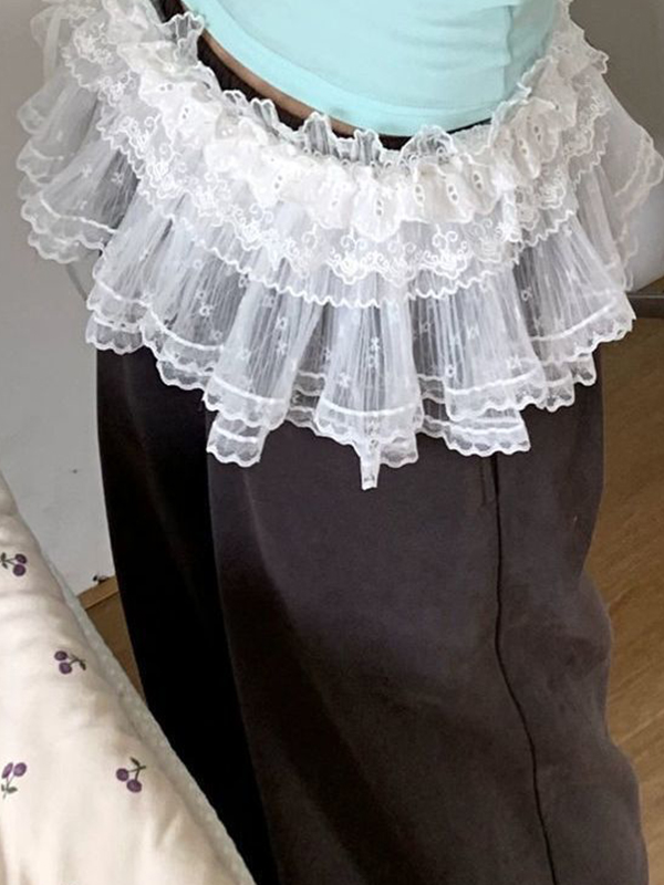 EMMIOL Lace Mesh Ballet Style Mini Skirt