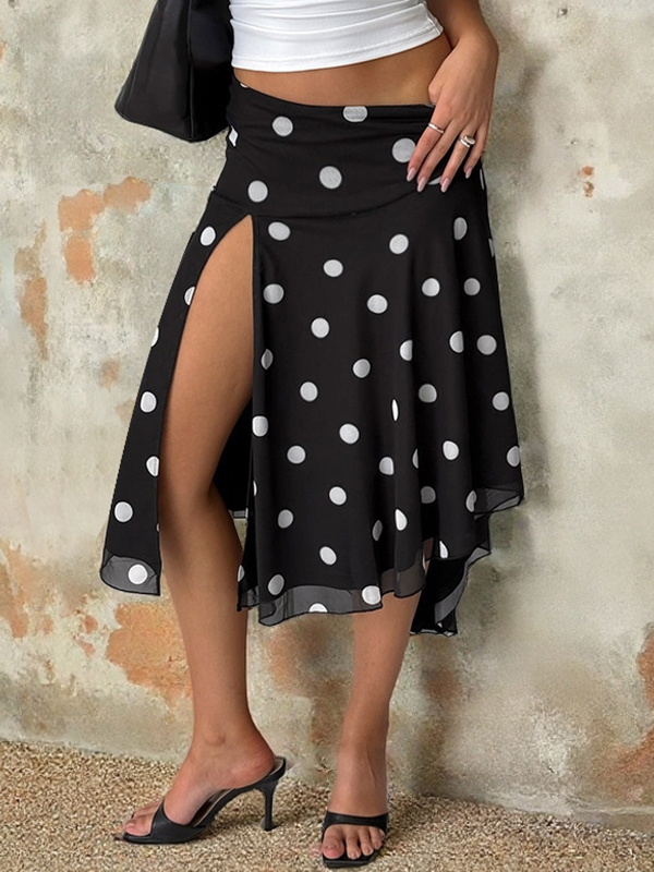 EMMIOL Polka Dot Print Maxi Skirt