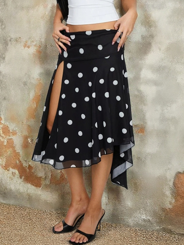 EMMIOL Polka Dot Print Maxi Skirt