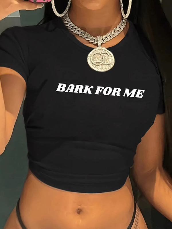 EMMIOL Letter Print Short Sleeve