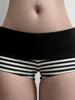 EMMIOL Black White Color Clash Shorts