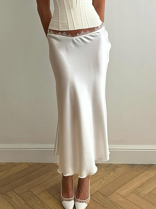 EMMIOL Lace Patchwork Maxi Skirt