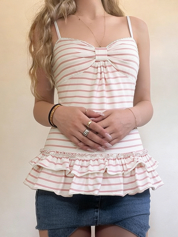 EMMIOL Striped Color-Blocked A-Line Cami Top