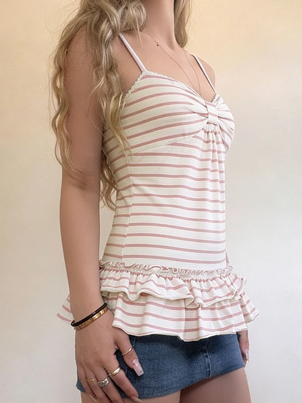 EMMIOL Striped Color-Blocked A-Line Cami Top