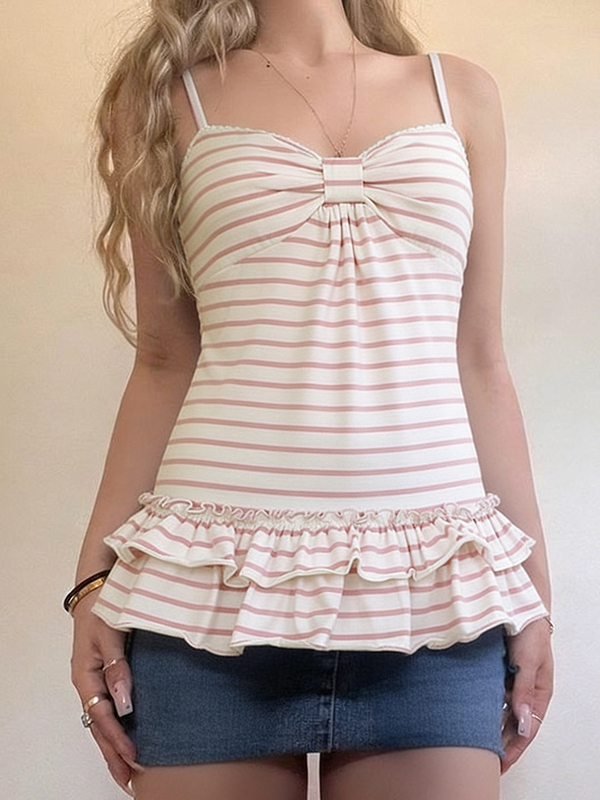 EMMIOL Striped Color-Blocked A-Line Cami Top