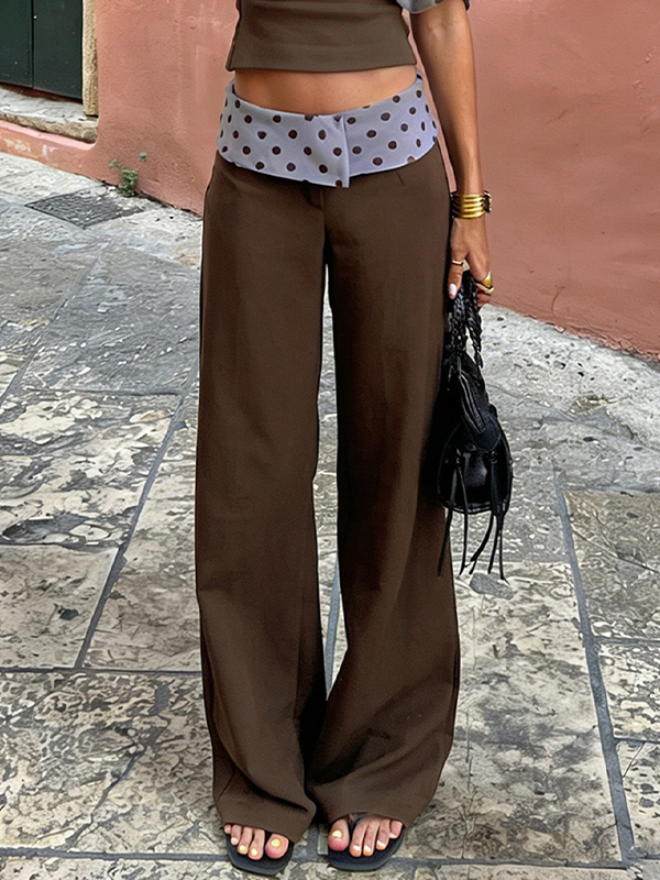 EMMIOL Retro Polka Dots Straight Leg Pants