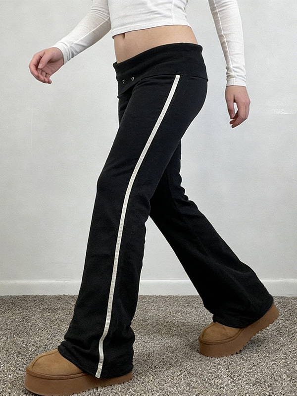 EMMIOL Minimalist-Style Turned-Up Hem Straight Leg Pants