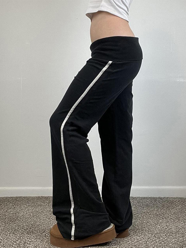EMMIOL Minimalist-Style Turned-Up Hem Straight Leg Pants