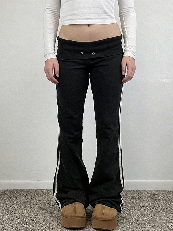 EMMIOL Minimalist-Style Turned-Up Hem Straight Leg Pants