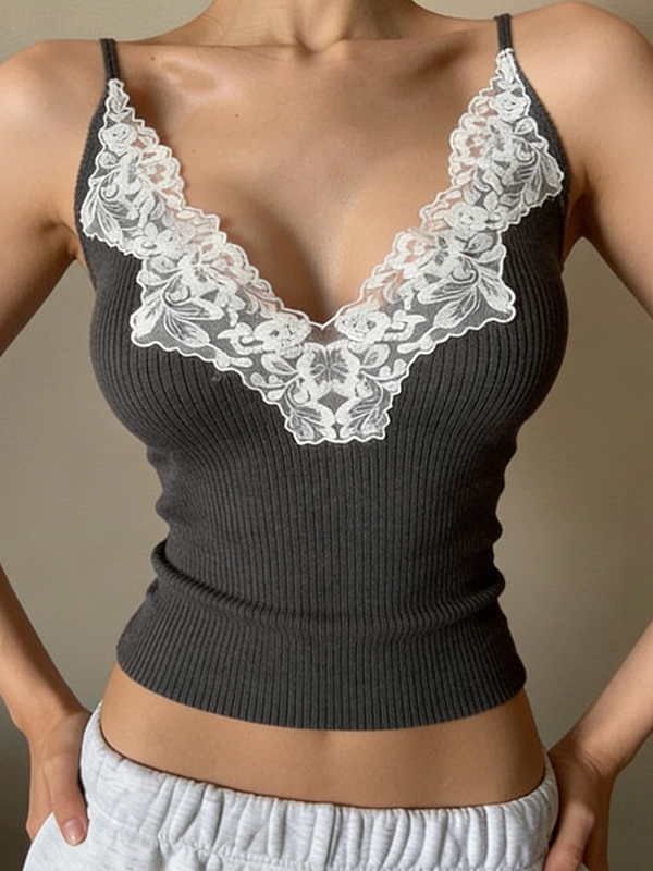 EMMIOL Lace Patchwork Cami Top