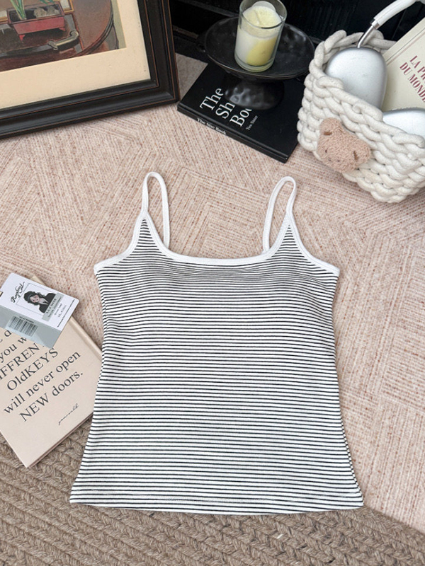 EMMIOL Retro Striped Tank Top Cami Top