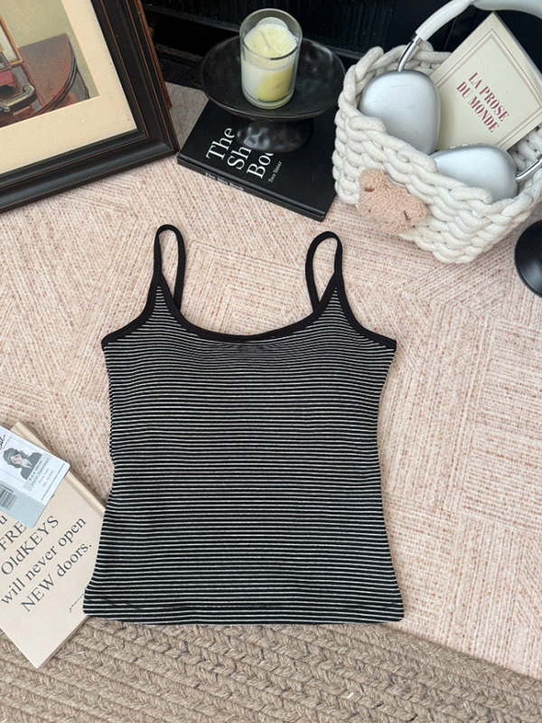 EMMIOL Retro Striped Tank Top Cami Top