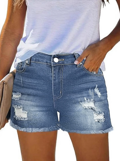 EMMIOL Pantaloncini di jeans strappati casual