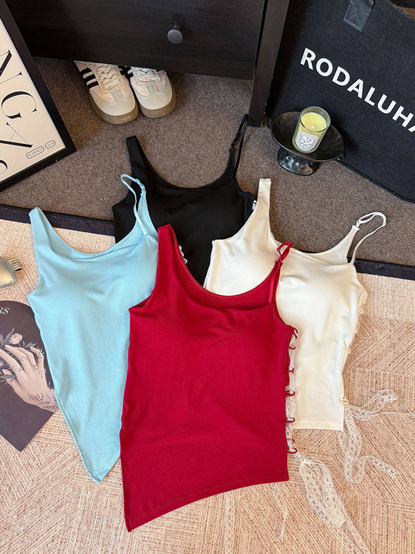 EMMIOL Ästhetisches Cami-Top mit unregelmäßigem Design