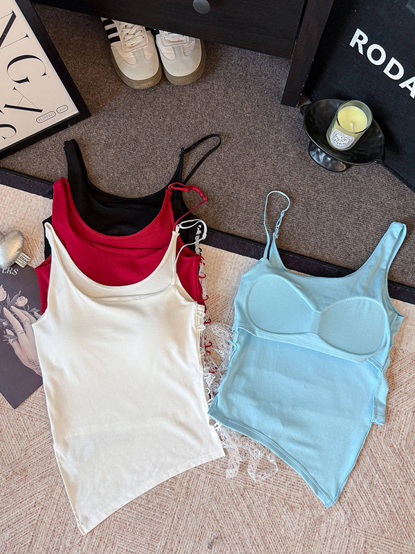 EMMIOL Ästhetisches Cami-Top mit unregelmäßigem Design