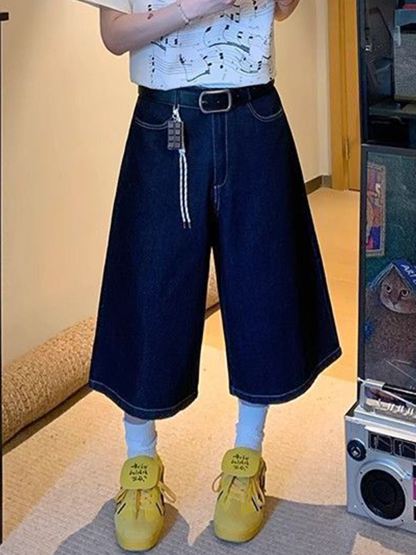 EMMIOL Retro High Street Embroidery Denim Shorts