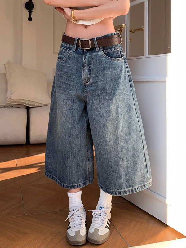 EMMIOL Pantalones cortos vaqueros retro americanos