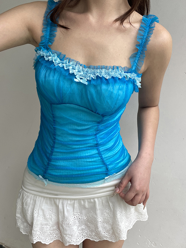 EMMIOL Camiseta sin mangas de malla