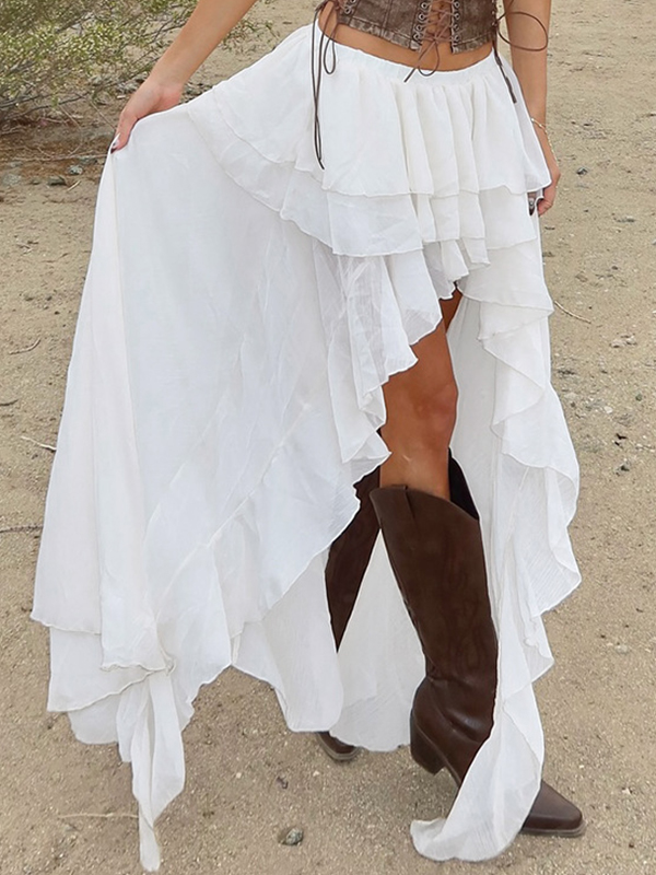 EMMIOL Falda larga con personalidad irregular