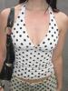 EMMIOL Chaleco halter sexy de lunares