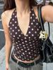 EMMIOL Chaleco halter sexy de lunares