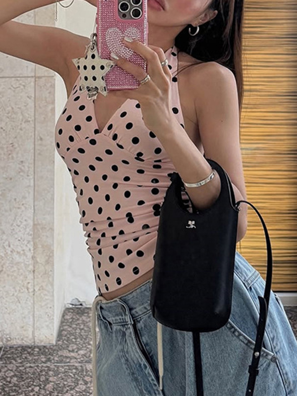 EMMIOL Polka-Dot Hottie Halter Vest
