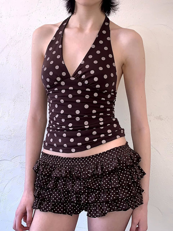 EMMIOL Polka-Dot Hottie Halter Vest