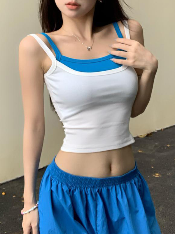 EMMIOL Top de dos piezas con bloques de color