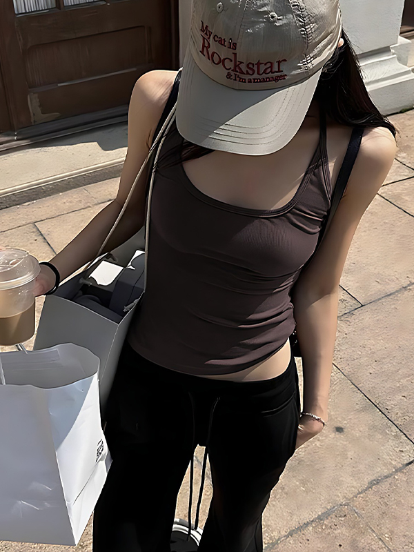 EMMIOL Chaleco tipo camisola con tirantes finos