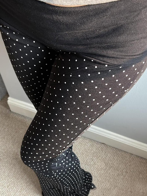 EMMIOL Pantalones acampanados con lunares