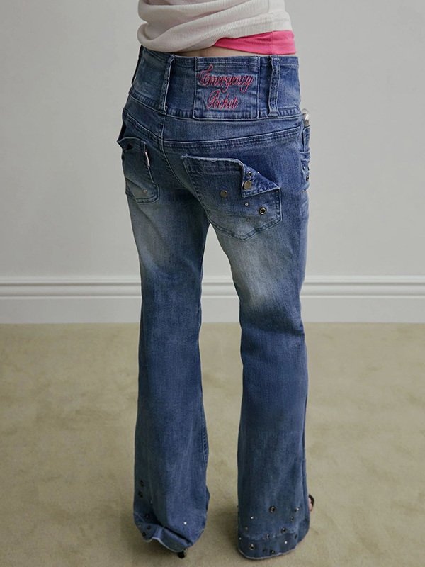 EMMIOL Vaqueros boyfriend con bordado vintage