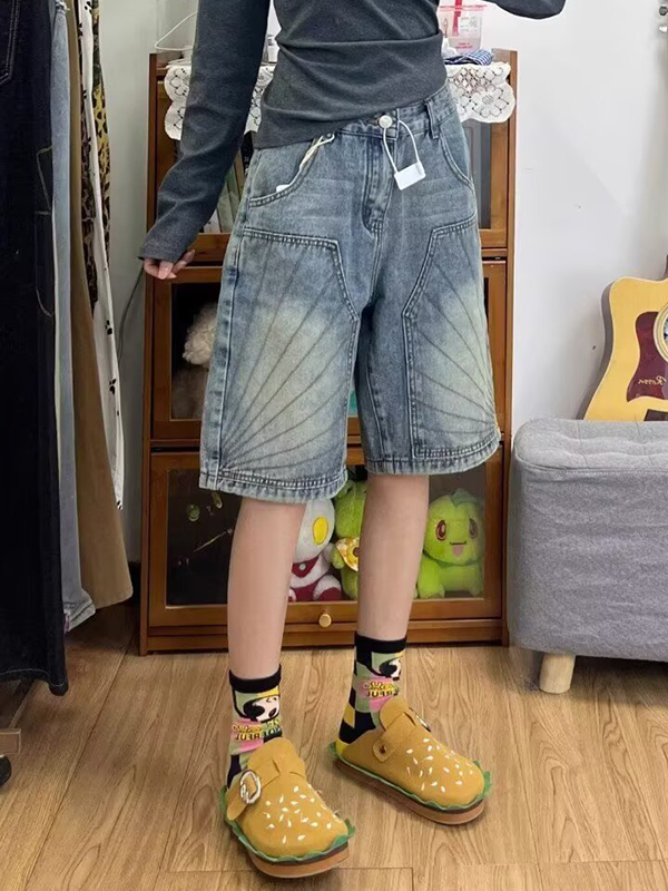 EMMIOL Shorts vaqueros desgastados y holgados